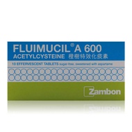 COD Authentic Original Zambon Fluimucil A 600Mg Effervescent Lemon Flavour - 10-Pack Fast Relief For