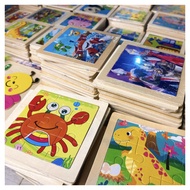 Đồ chơi bộ tranh xếp hình ghép hình lắp ráp gỗ 9 mảnh - tranh ghép gỗ 9 miếng thông minh phát triển