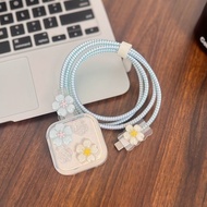 Fashion Flower 40W Phone Charger Protector Charger Cover Cable Winder Organizer Compatible with iPho