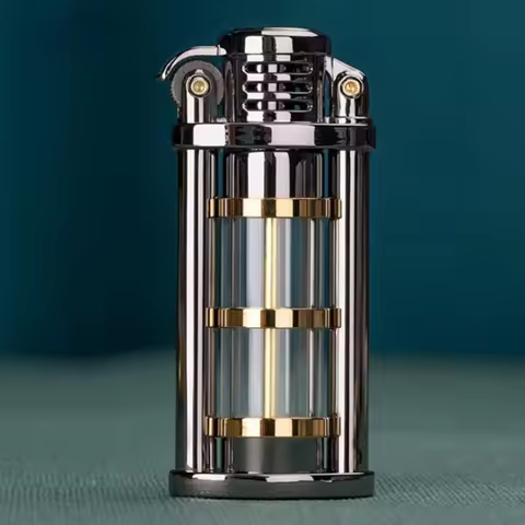ZORRO Old-fashioned Grinding Wheel Lighter Transparent Tank Windproof Fuel Lighter Cigarette Accesso