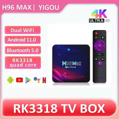 H96 MAX V11 TV Box 16GB 32GB 64GB 4K HDR Android 10 Set top Smart TV box 2G&4G Wifi BT 4.0 Media pla