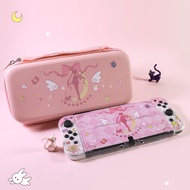 Nintendo Switch Accessories Bundle for Switch / Switch Oled with Protective Shell, Carrying Case, Thumb Grips, Charging Dock Cover - Card Captor Sakura