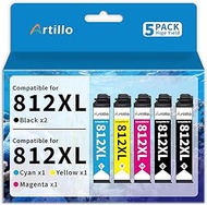 Remanufactured Ink Cartridge Replacement for Epson 812XL Ink Cartridges Combo Pack 812 XL T812XL for