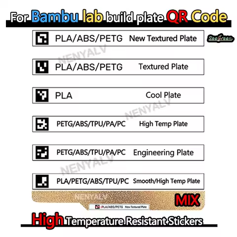 For Bambu lab X1C Build Plate QR Code Bambu Lab pei qr code sticker For Bambulab x1c Third Party Bui