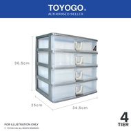 Toyogo 407-4 Plastic A4 Drawer (4 Tier)