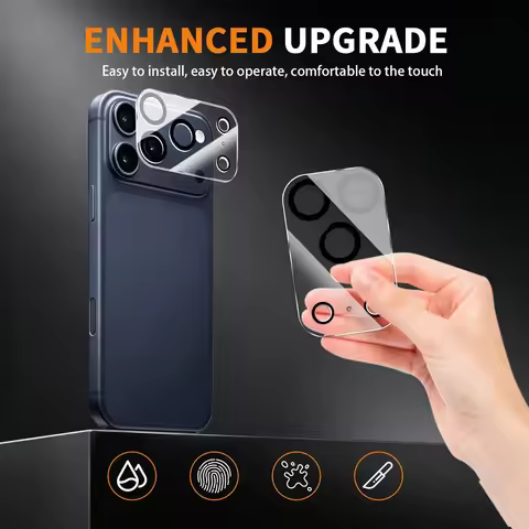 1‑3PCS 3D Crystal Clear Full‑Fit Camera Lens Protector Cap For iPhone Duo 18 Pro Max 18 9H Anti‑Expl