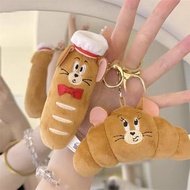 Tom and Jerry_牛角包, 法棍毛公仔掛件 (貓和老鼠/湯姆貓與傑利鼠/正版授權/Plush)