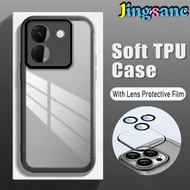 Jingsanc With Lens Films Translucent Phone Case For POCO M7 Pro 5G Soft Silicone TPU Shockproof Back