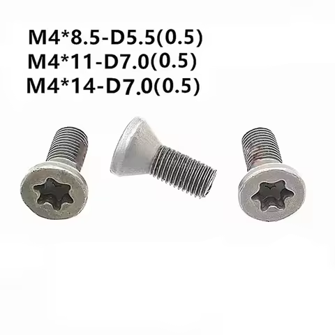 10pcs Grade 12.9 Fine-Pitch Torx Screws Pan Head M4x8.5 M4x11 M4x14 for CNC Lathe Turning Tools Hold