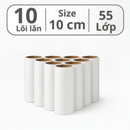 Combo 10 Lõi lăn bụi Living C Síze 10cm 16cm 24cm Với 55 Lớp Keo Dính Giấy Lăn Bụi Thay Thế Dành Cho