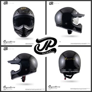DISCOUNT_ JP SIGNATUR CLASSIC HELMET BLACK DOFF METALLIC HELMET CLASSIC HELMET _COD AVAILABLE