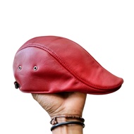 Topi Pet Hat Pelukis Topi Copet Kulit Pria Garut Warna Merah