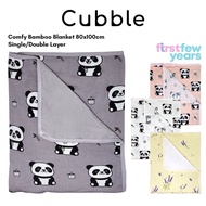 Cubble Comfy Bamboo Blanket Single Layer / Double Layer (80x100cm) [4 Designs] - Baby Blanket and Wr