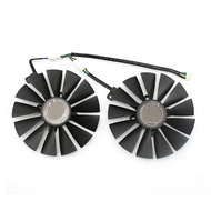 ◀4pin Double Hydraulic Bearing Graphics Cooling Fan for ASUS DUAL-RX580-8G 13-blade /Dual Fan R"&?'
