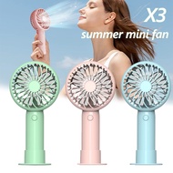 X3 Mini Fan Handheld USB Rechargeable Small Cooling Fan 2 in 1 Portable Hydrating Spray Mist Mini Fa