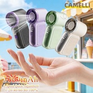 CAMELLI5Q Mini Handheld Fan, High Speed Turbo LED Display Desk Fan, Portable 100 Adjustable Settings