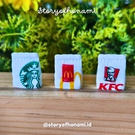 MINIATURE 1:12 FAST FOOD COFFEE WRAP (1.7 x 0.8 x 2.2 cm) STARBUCKS KFC MCD FOOD DIY CHARM