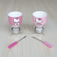 Cute cartoon Hello Kitty ceramic single ice cream chocolate fondue pot