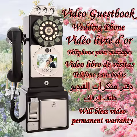 Retro audio video guestbook wedding video message telephone guest video signature register birthday 