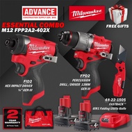 MILWAUKEE FPP3N-402B 100YEARS M12 COMBO RM2124 ( M12 CH-0 Cordless Rotary Hammer / M12 FPD2 Cordless