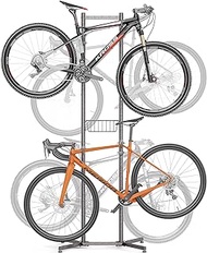 CXWXC 2-/4-Bike Storage Rack with Basket - Bike Rack Garage for Road, Mountain and Hybrid Bike Garage &amp; Home (For 4 bikes)
