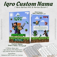 IQRO CHILDREN CUSTOM NAME IQRO BOOK/ MINECRAFT PICTURES COMPLETE SOFTCOVER IQRO 1 - 6 CHARACTER DESI