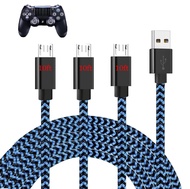 FWCLO 10FT 3Pack Micro USB Cable PS4 Controller Charger Cable, Micro USB Cable Nylon Braided for Gal