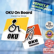 »OKU ON BOARD»Windshield Sticker Tampal lekat dalam Cermin Kereta Car Sticker interior design