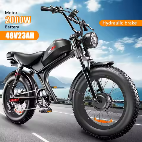 C93 Retro Electric Bike 2000W Dual motor 20" Fat Tire City E-Bike 48V 23Ah Battery Long Range Mounta