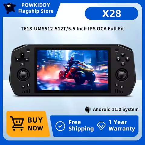 POWKIDDY X28 Handheld Game Console Android 11 System Portable Video Player Retro T618 CPU Support Em