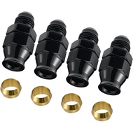 EVIL ENERGY 6AN Male to 5/16" Hardline Compression Fitting Adapter Aluminium Hitam 4PCS