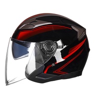 หมวกกันน็อคกันน็อคสำหรับมอเตอร์ไซค์ GXT แบบครึ่งหน้า สองกระจก สำหรับทั้งชายและหญิง ใช้ได้ตลอดทั้งปี