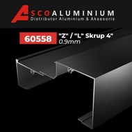 Aluminium "Z"/"L" Skrup Profile 60558 Kusen 4 Inch
