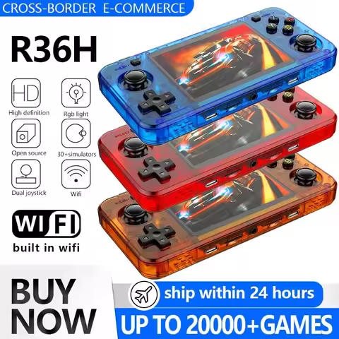 FUNKIDDY R36H Retro Handheld Console Arkos Linux System Open Source R36H Video Game Console 3.5" IPS