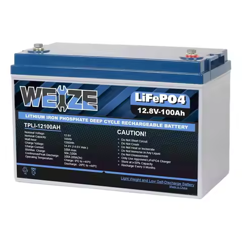 12V 100Ah TM LiFePO4 Battery Group 31, 120A BMS Low-Temp Protection Deep Cycle Lithium Battery 500A/