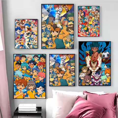 Inazuma Eleven Anime Posters Sticky HD Quality Wall Art Retro Posters for Home Kawaii Room Decor