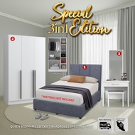 <FOC PILLOW>HOMURA 3IN1 BEDROOM SET MIA SINGLE 3FT Divan Set /Set Bilik Moden/Bedroom Set Moden/Bedr