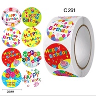 (ONE) Happy Birthday Label Stickers Birthday Label Stickers