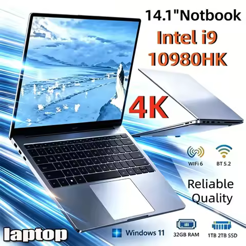 2026 Windows 11 Pro Laptops Intel Core I9-10980HK 16GB RAM 1TB SSD Office Gamer Study Notebook Compu
