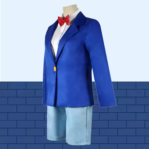 Men's Halloween Costume for Edogawa Conan Cosplay from Detective Conan, Conan Uniform Set, Student P