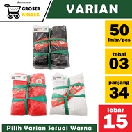 [VARIAN] A03 - Kantong Plastik 15x34x03 isi 50 Grosir Kresek Sunrise Warna Hitam Merah Putih