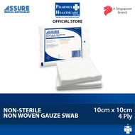 ASSURE Sterile Non-Woven Gauze Swab 10cm x 10cm x 4-Ply, 5 Pce/Pkt