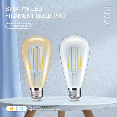 Zigbee 3.0 Smart Vintage Style Gledopto ST64 7W Pro LED Filament Light Bulb E27 For Home Decoration