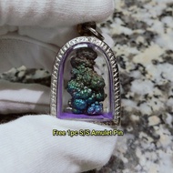 Green Pillar Leklai Pendant 青柱力泥吊坠 Leklai Amulet 马来西亚力泥 100% Natural Leklai