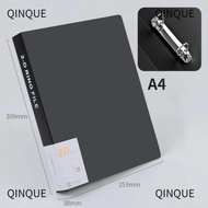 QINJUE Binder File Folder, Plastic 2 Holes Transparent Folder, Practical D-shaped Office Document Le