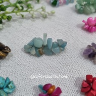 peniti jilbab / bros hijab dagu batu alam natural stone brooch - aquamarine