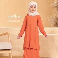 HASNURI Baju Kurung Moden Regular Scallop High Quality Italian Crepe Kids Baju Kurung Nadiaa