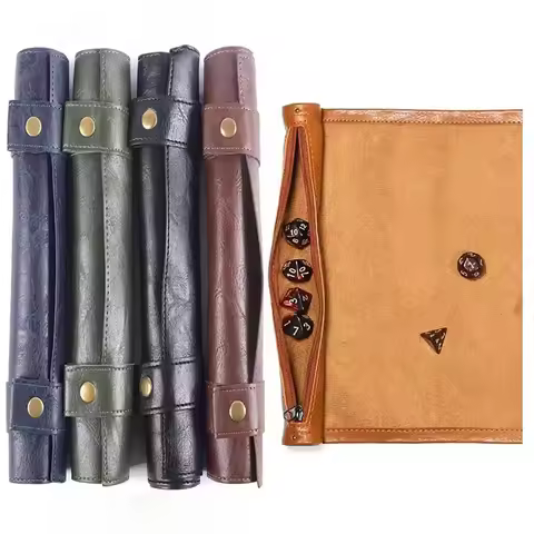 Foldable dice tray, zipper rolling pad, PU leather rolling dice bag, polyhedral dice holder, DND RPG