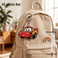 2D Flat Disney Cars Lightning McQueen New Acrylic Keychain, Unisex Fan Essential, Practical, Beautif