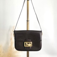 【 日本直送 名牌中古包 】CELINE સુંદરી 棕色 馬車 壓花 皮革 vintage 古董 8ewcxg